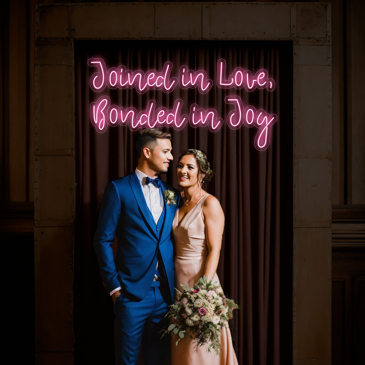 Joined in love, Bonded in Joy Neon Signs